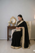 Black Velvet Saree - Designer Wedding & Party Wear | Amooha |